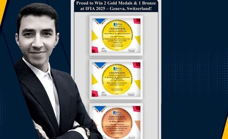 افتخارآفرینی دانشجوی پرستاری در قلب اروپا / دو طلا و یک برنز در مسابقات جهانی اختراعات و نوآوری سوئیس