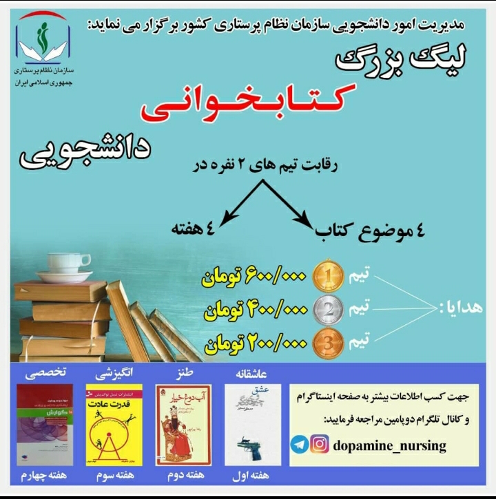 لیگ مجازی کتابخوانی دانشجویی گروه پرستاری برگزار شد لیگ مجازی کتابخوانی دانشجویی گروه پرستاری برگزار شد